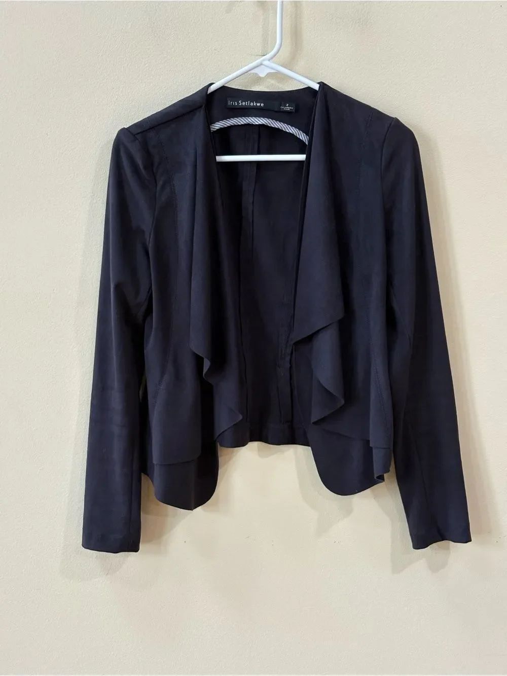 Iris Setlakwe Open Blazer Draped Front Jacket